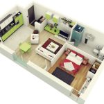 Contoh desain apartemen 1 kamar