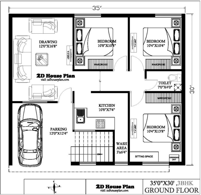 Contoh desain rumah minimalis 3 kamar tidur