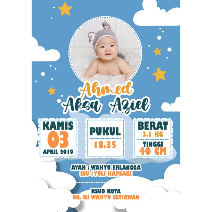 Contoh desain biodata bayi