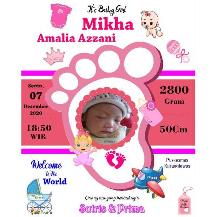 Contoh desain biodata bayi